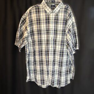 Enro Men’s Short Sleeve Button Up 100% Cotton Spring Summer Size 3XLT Sharp!!